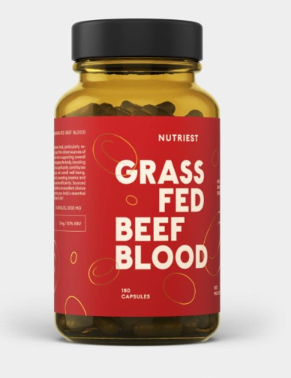 Grass Fed Desiccated Beef Blood - 180 capsules