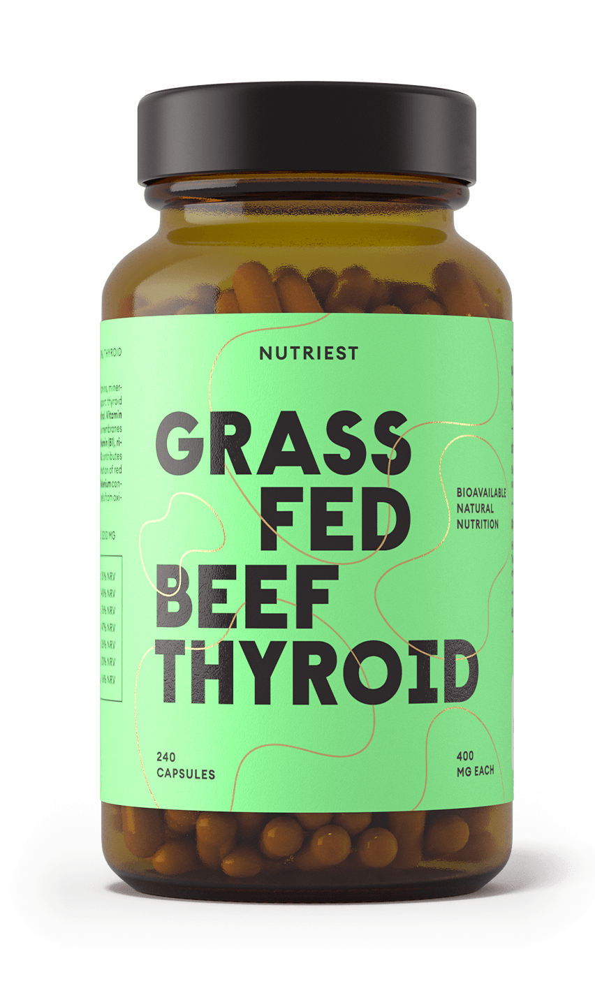 Grass-Fed Desiccated Beef Thyroid 400mg - 240 capsules