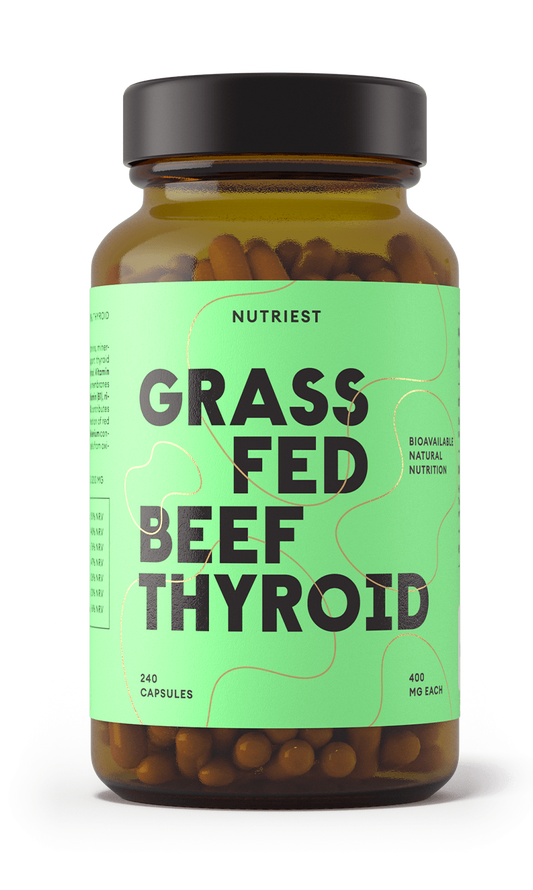 Grass-Fed Desiccated Beef Thyroid 400mg - 240 capsules