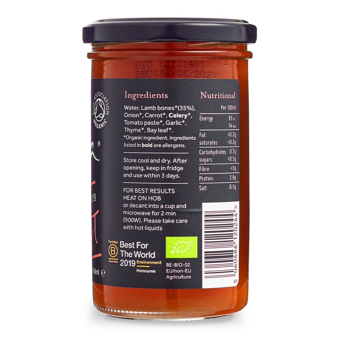 Organic Bone broth , chicken, beef, lamb - 240ml