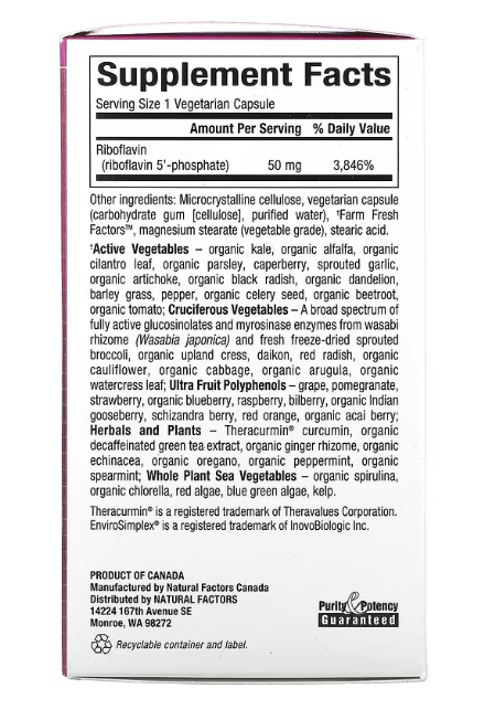 Riboflavin ( Vitamin B2) 50mg - 30 vegetarian capsules