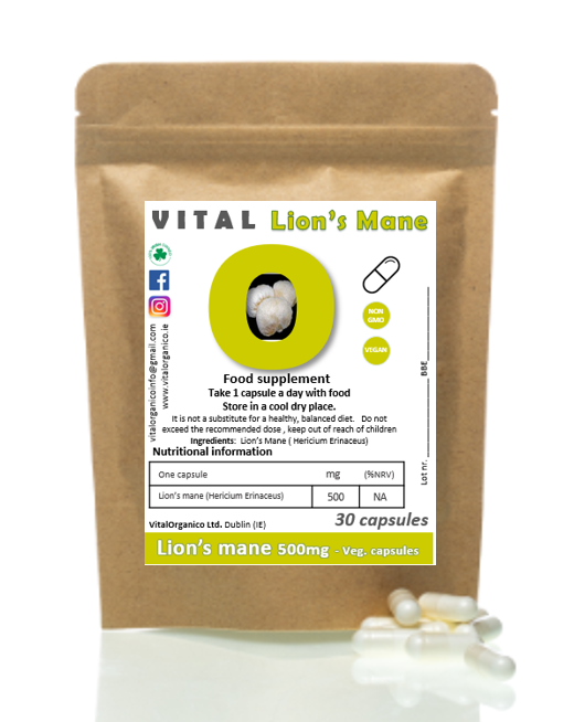 Organic Lion's mane ( Hericium ) 500mg - 30 capsules