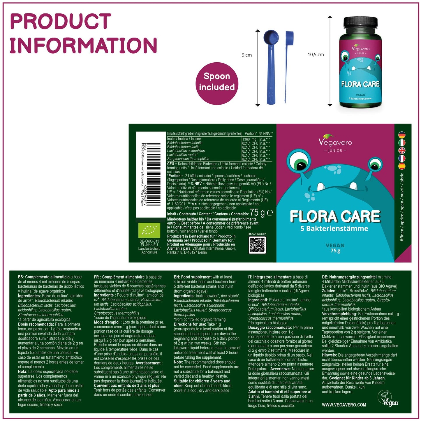 Flora care kids probiotic - powder 75 gr