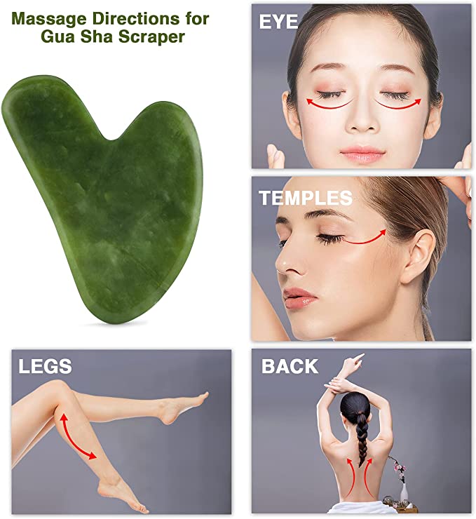 Facial pamper box - vitamin C serum, Gua Sha tool set, cupping suction massage set